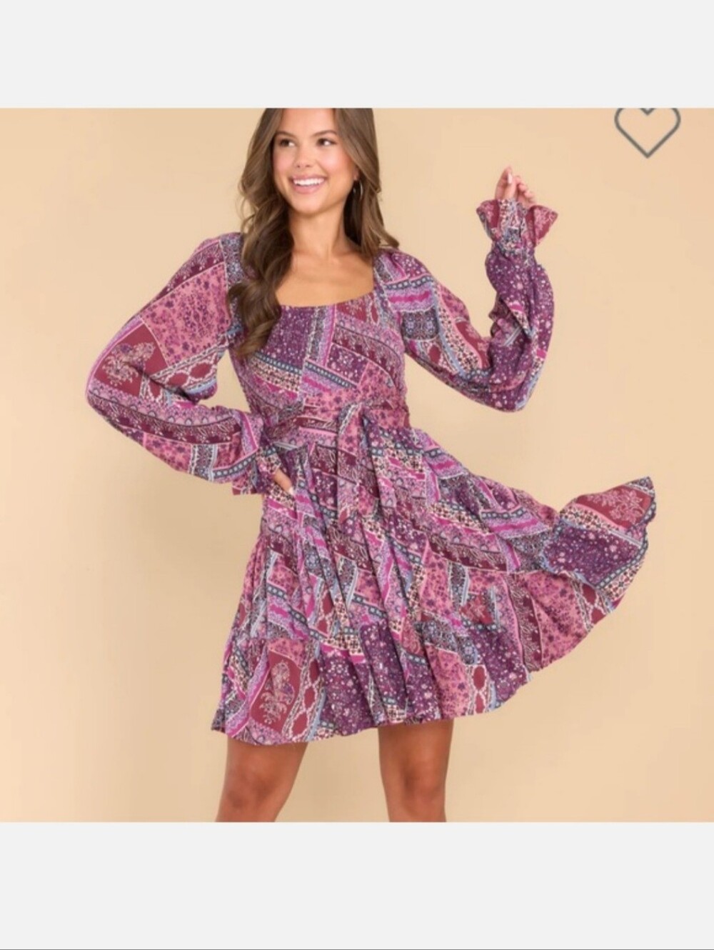Aura Purple Paisley Dress